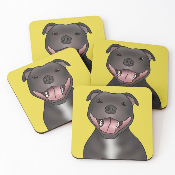 Item preview, Staffordshire Bull Terrier (Staffie) Dog Portrait - Yellow designed and sold by JadeMadeThis.