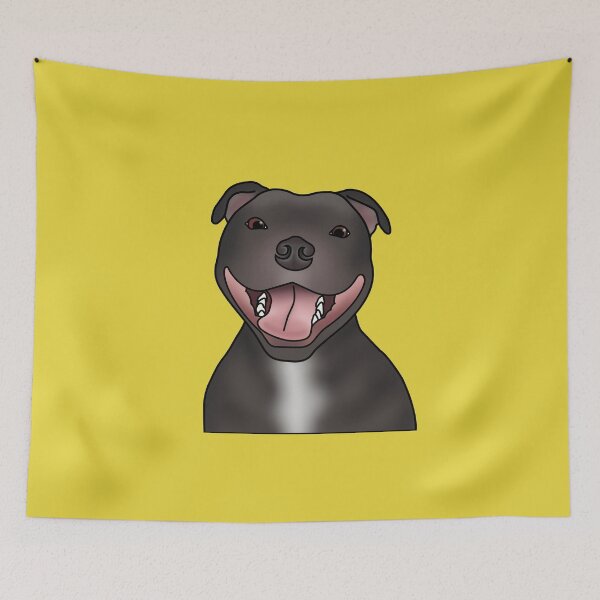 Item preview, Staffordshire Bull Terrier (Staffie) Dog Portrait - Yellow designed and sold by JadeMadeThis.