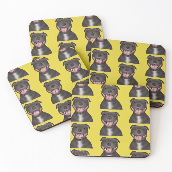 Item preview, Staffordshire Bull Terrier (Staffie) Dog Portrait - Pattern - Yellow designed and sold by JadeMadeThis.