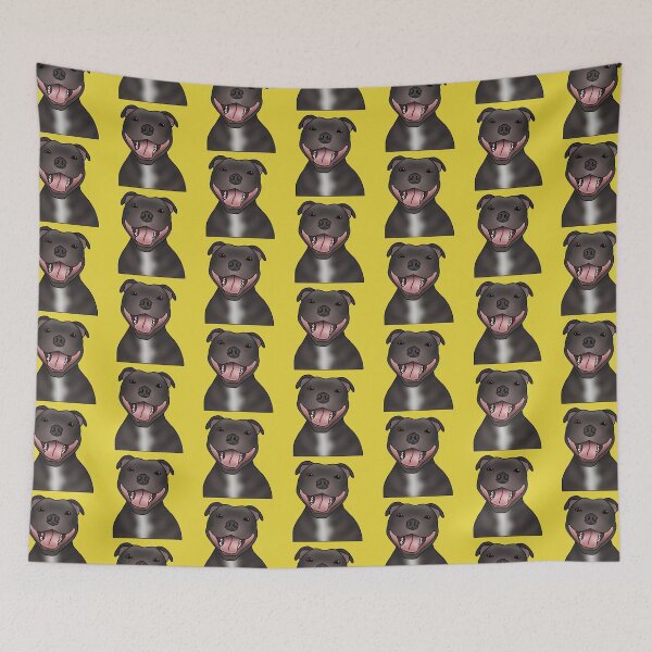 Item preview, Staffordshire Bull Terrier (Staffie) Dog Portrait - Pattern - Yellow designed and sold by JadeMadeThis.