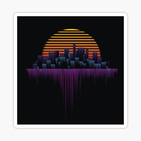 Retrowave City Soundwave Sticker