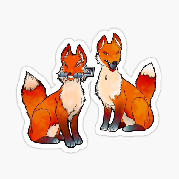 Item preview, Inari shrine foxes designed and sold by IllustrateLaw.