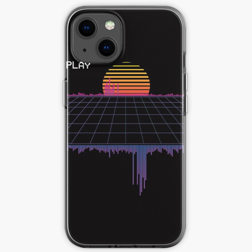 Grid Retrowave City Soundwave iPhone Case