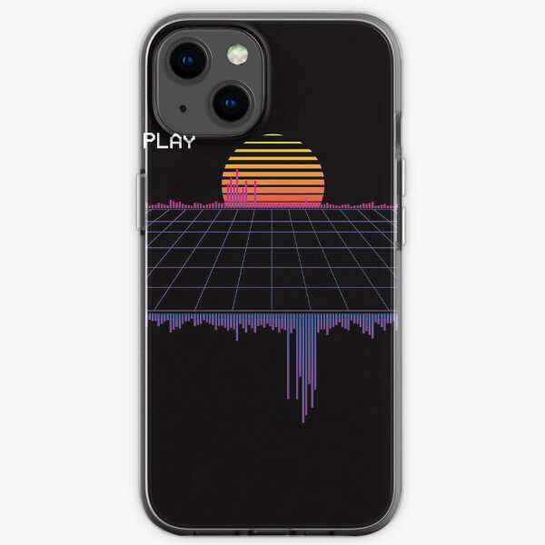 Grid Retrowave City Soundwave iPhone Soft Case