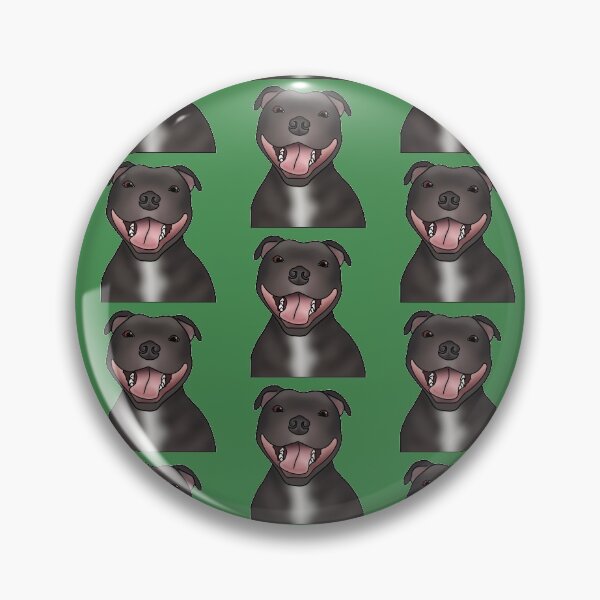 Item preview, Staffordshire Bull Terrier (Staffie) Dog Portrait - Pattern - Green designed and sold by JadeMadeThis.