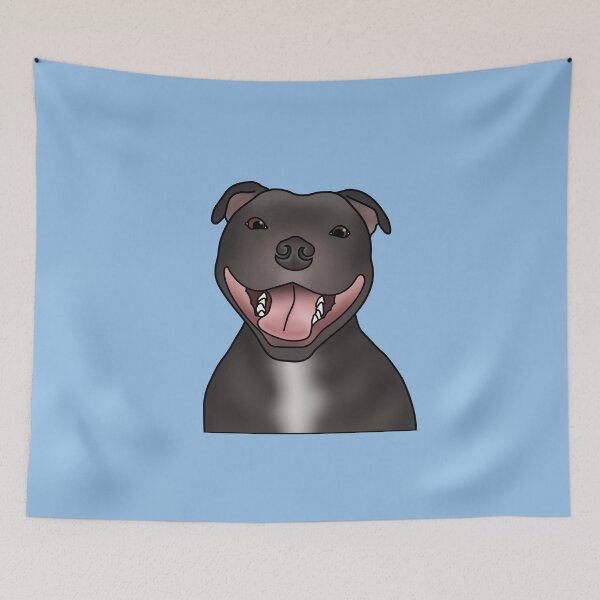 Item preview, Staffordshire Bull Terrier (Staffie) Dog Portrait - Blue designed and sold by JadeMadeThis.