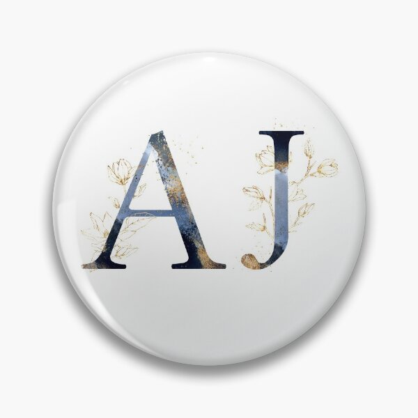 Item preview, Floral Initials AJ, Monogram Gifts designed and sold by PinkLotusArt.