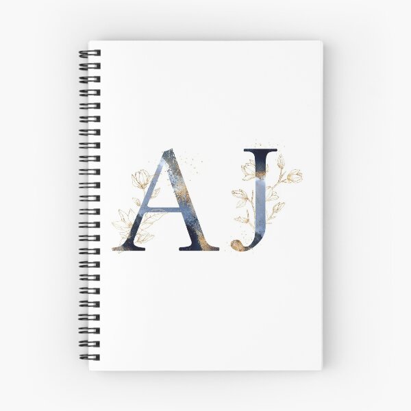 Artikelvorschau, Florale Initialen AJ, Monogramm Geschenke entworfen und verkauft von PinkLotusArt.