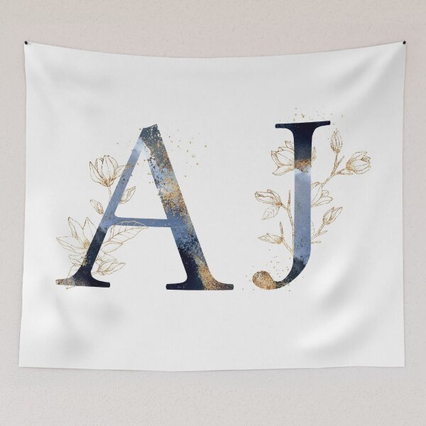 Item preview, Floral Initials AJ, Monogram Gifts designed and sold by PinkLotusArt.