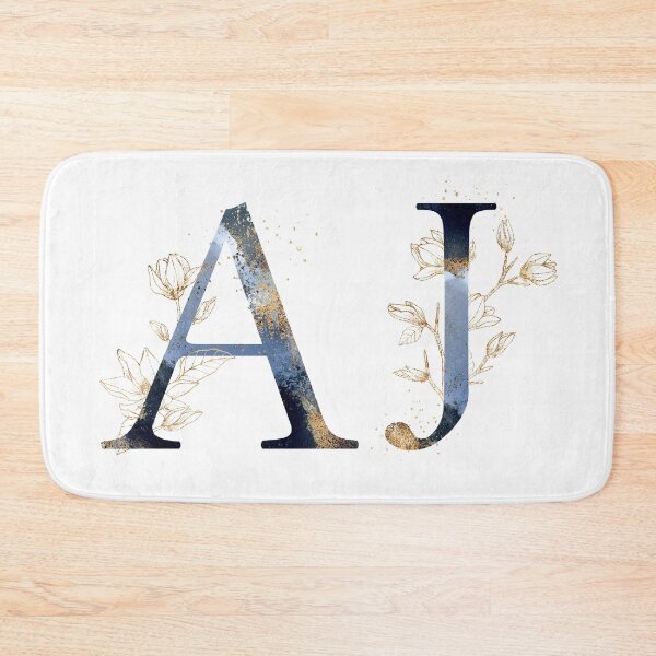 Item preview, Floral Initials AJ, Monogram Gifts designed and sold by PinkLotusArt.
