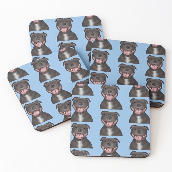 Item preview, Staffordshire Bull Terrier (Staffie) Dog Portrait - Pattern - Blue designed and sold by JadeMadeThis.