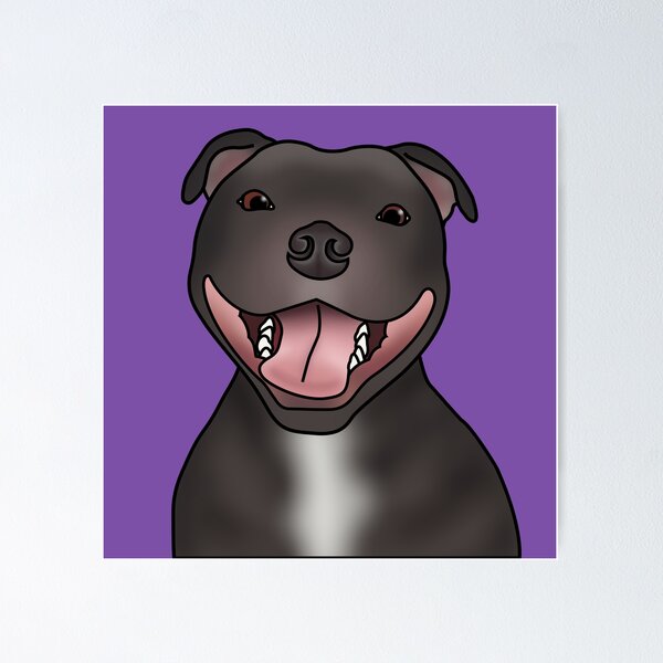 Item preview, Staffordshire Bull Terrier (Staffie) Dog Portrait - Purple designed and sold by JadeMadeThis.
