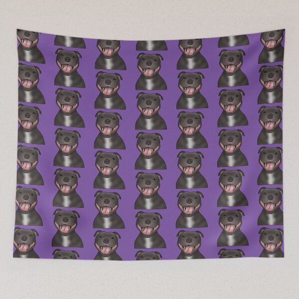 Item preview, Staffordshire Bull Terrier (Staffie) Dog Portrait - Pattern - Purple designed and sold by JadeMadeThis.