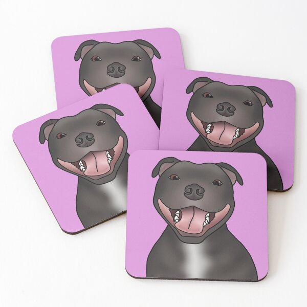 Item preview, Staffordshire Bull Terrier (Staffie) Dog Portrait - Pink designed and sold by JadeMadeThis.