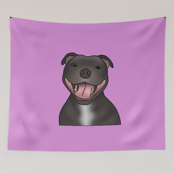 Item preview, Staffordshire Bull Terrier (Staffie) Dog Portrait - Pink designed and sold by JadeMadeThis.