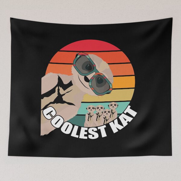 Item preview, Coolest Kat Meerkat Retro Sunset  designed and sold by Michelle  Brewster.