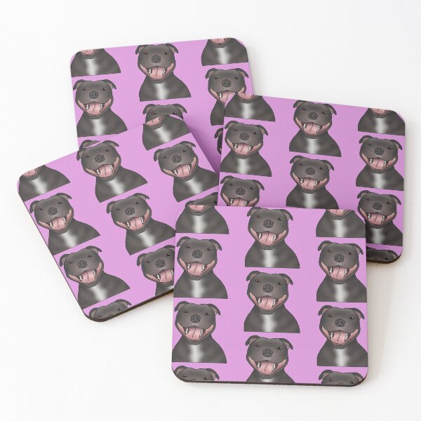 Item preview, Staffordshire Bull Terrier (Staffie) Dog Portrait - Pattern - Pink designed and sold by JadeMadeThis.