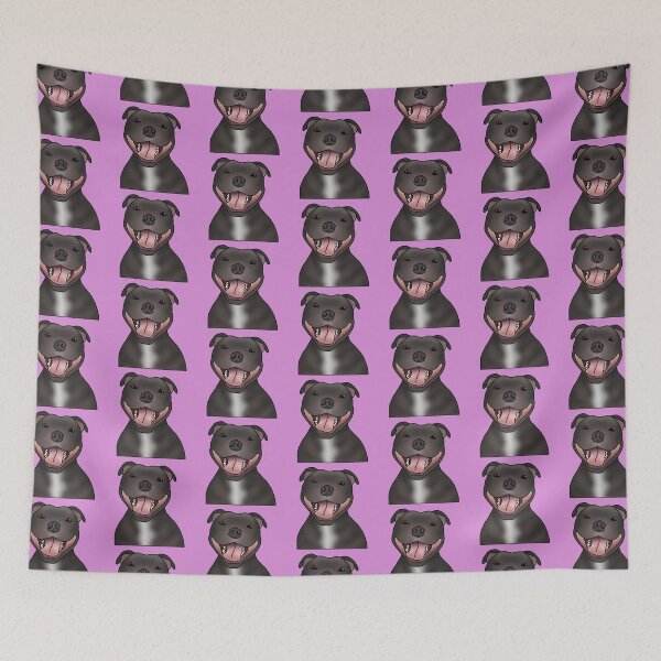 Item preview, Staffordshire Bull Terrier (Staffie) Dog Portrait - Pattern - Pink designed and sold by JadeMadeThis.