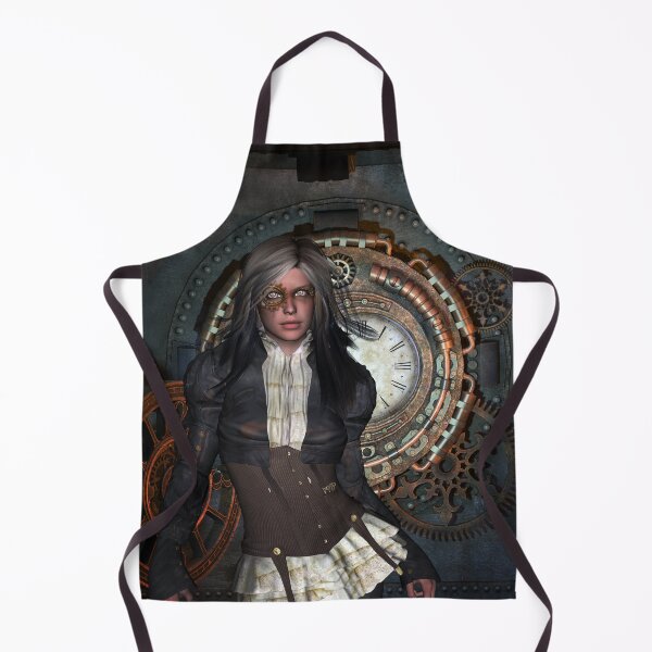 Item preview, Beautiful steampunk lady with clockwork on the background designed and sold by nicky2342.