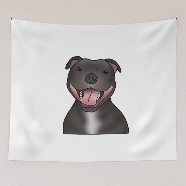 Item preview, Staffordshire Bull Terrier (Staffie) Dog Portrait - White designed and sold by JadeMadeThis.