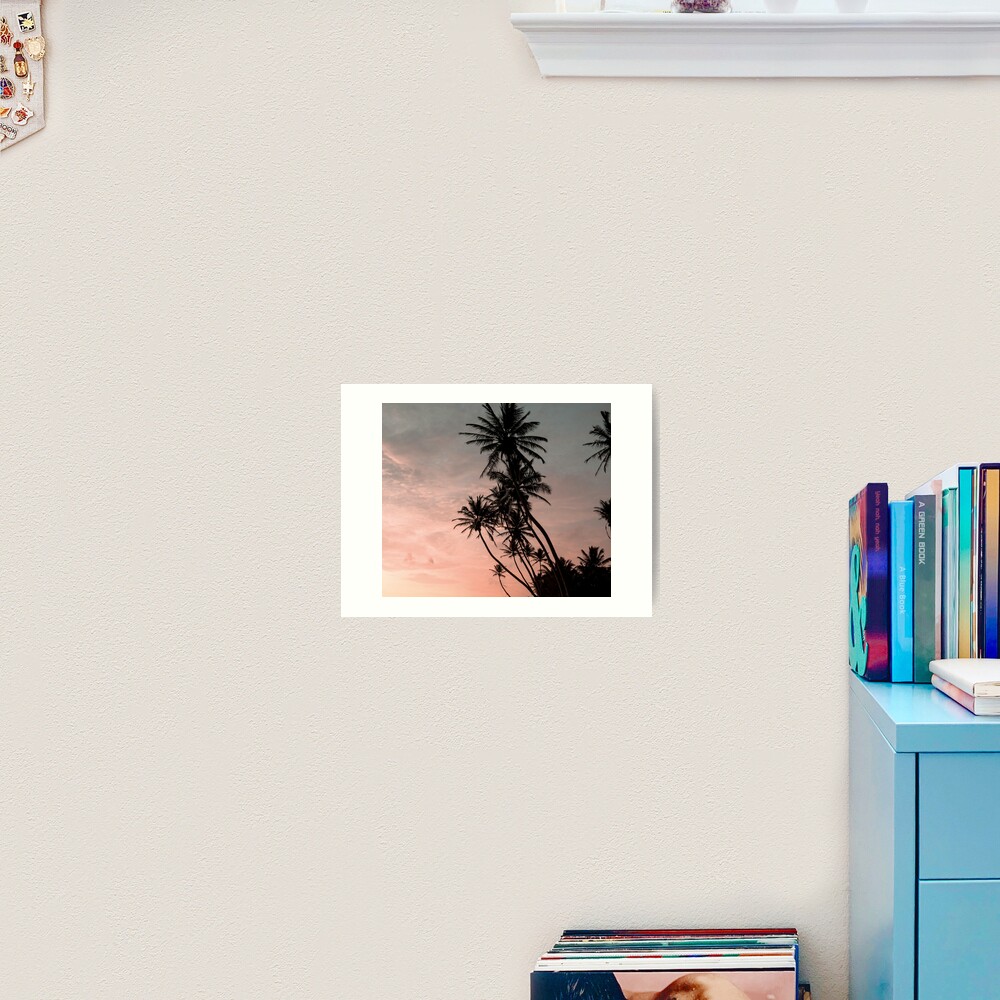 Sunset palmtrees Art Print