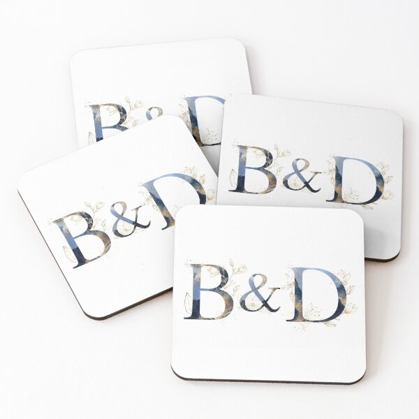 Item preview, Floral Initials B&D for a couple, Monogram Gifts designed and sold by PinkLotusArt.