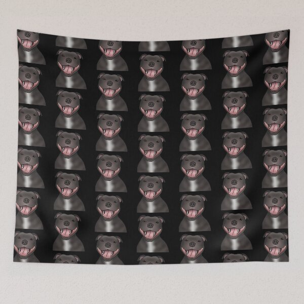 Item preview, Staffordshire Bull Terrier (Staffie) Dog Portrait - Pattern - Black designed and sold by JadeMadeThis.