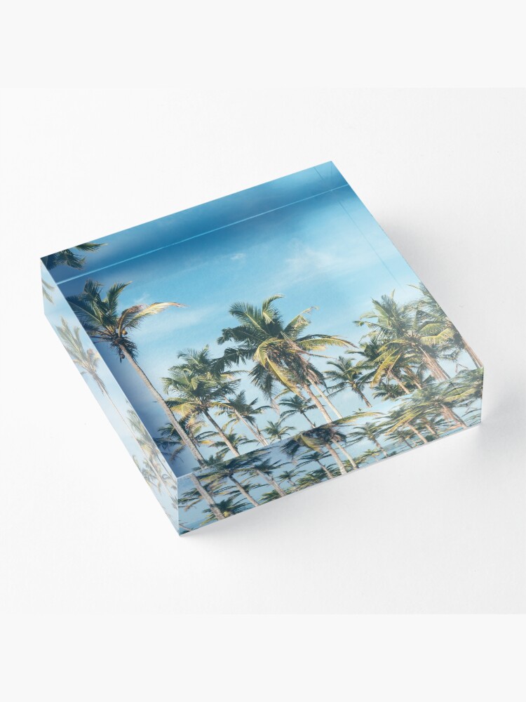 Alternate view of Palmtrees blue sky Acrylic Block