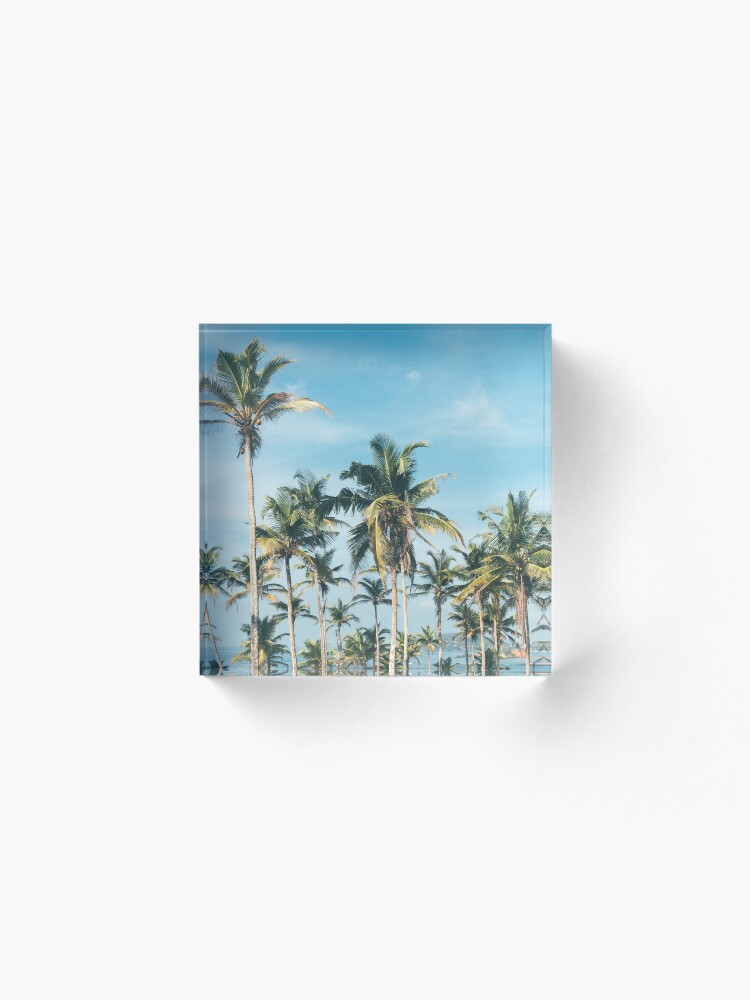 Alternate view of Palmtrees blue sky Acrylic Block