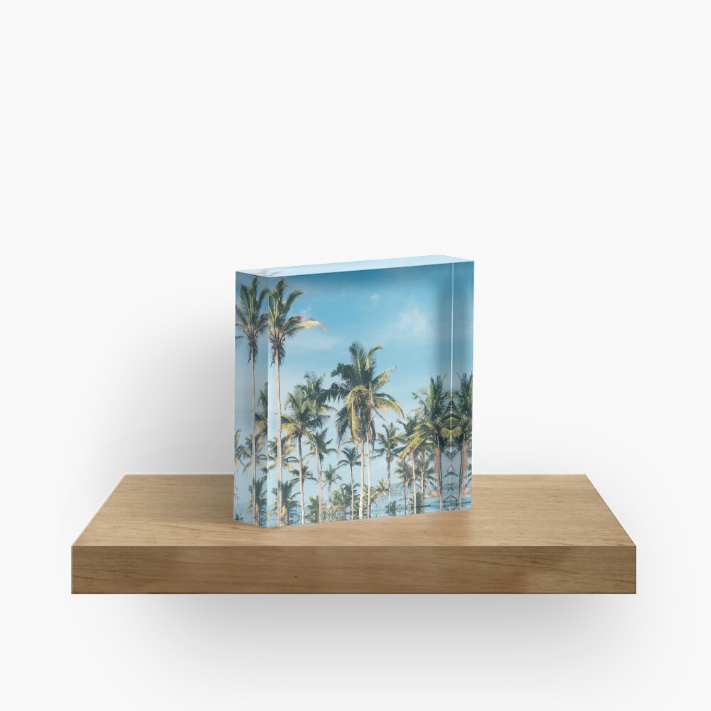 Palmtrees blue sky Acrylic Block