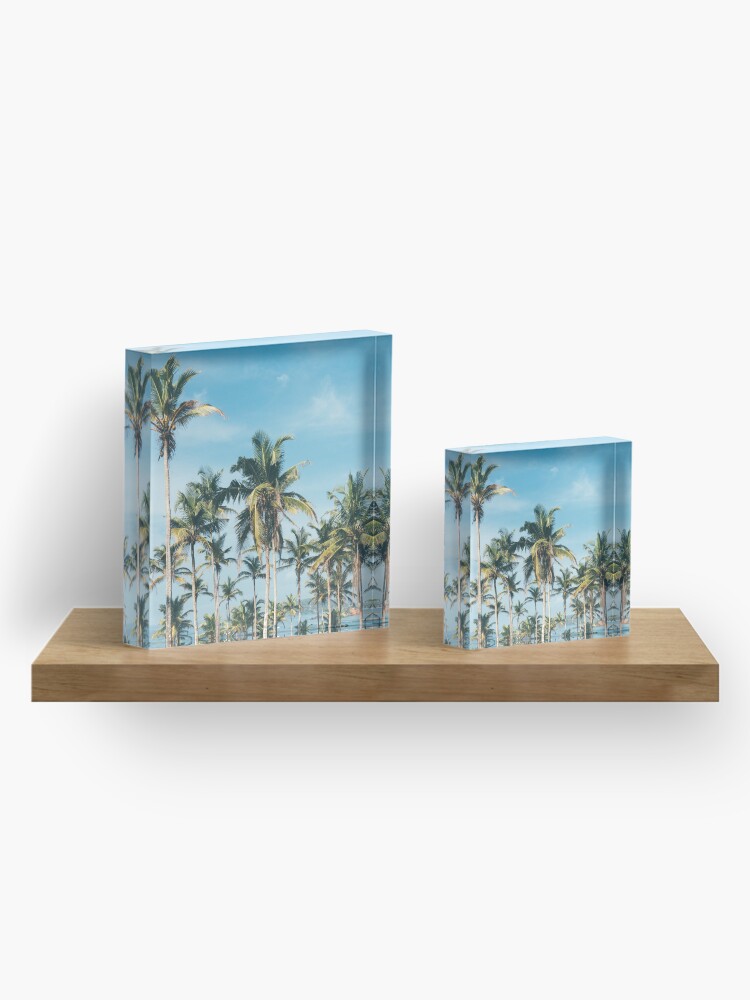 Alternate view of Palmtrees blue sky Acrylic Block