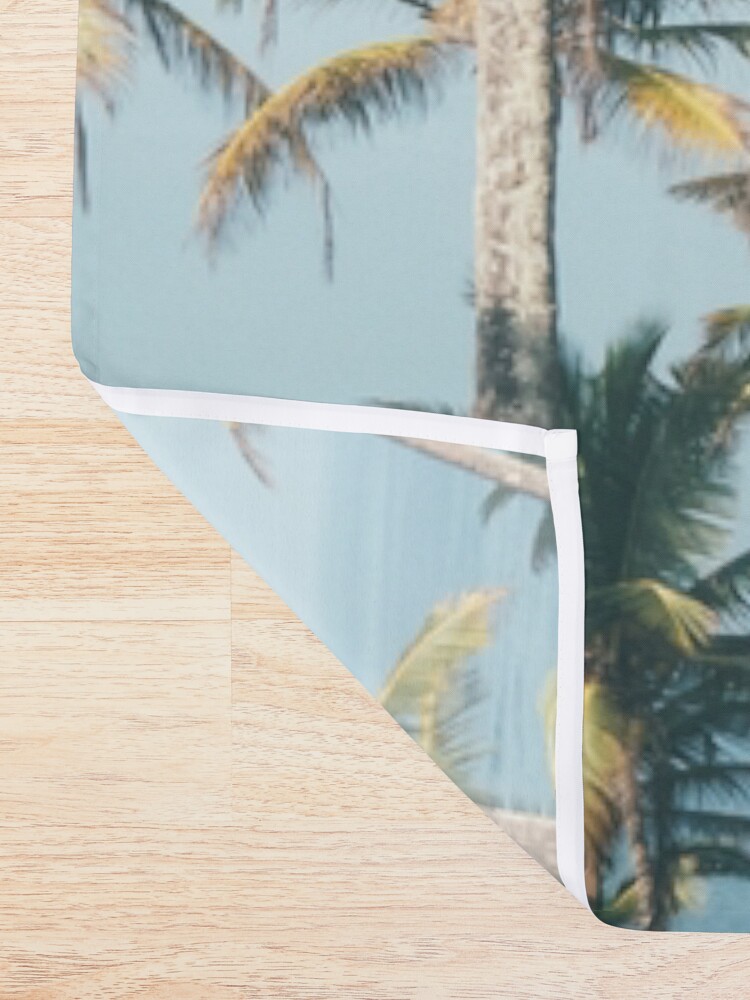 Alternate view of Palmtrees blue sky Shower Curtain