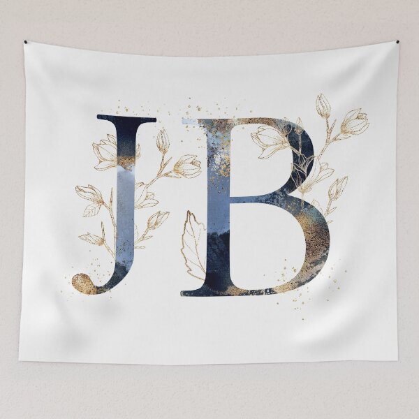 Item preview, Floral Initials JB, Monogrammed designed and sold by PinkLotusArt.