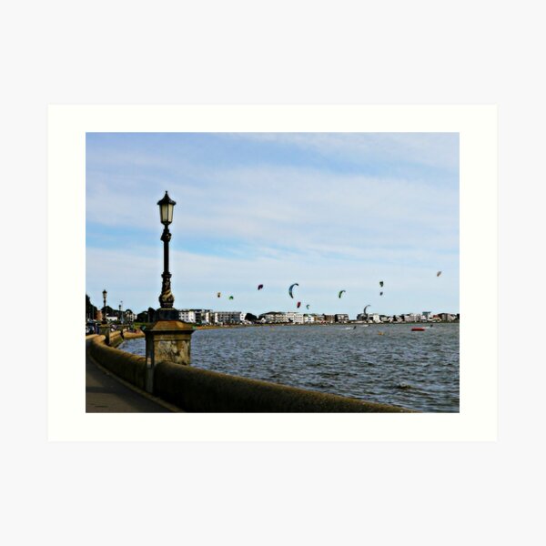 Kite Surfing at Poole Harbour. Art Print