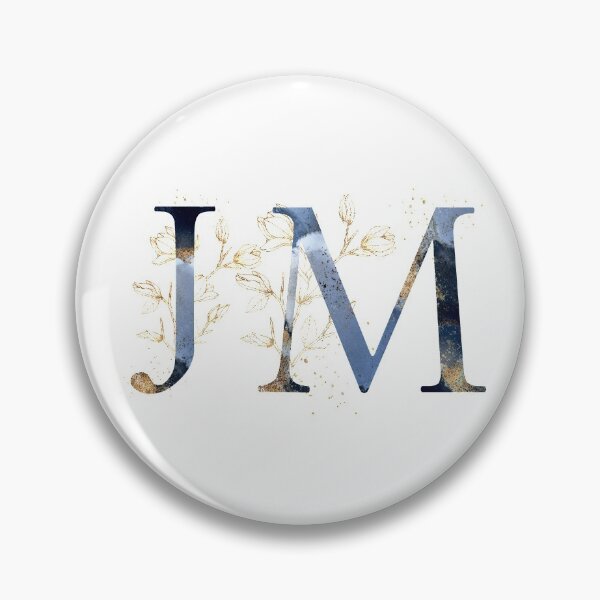 Item preview, Floral Initials JM, Monogram Gifts designed and sold by PinkLotusArt.