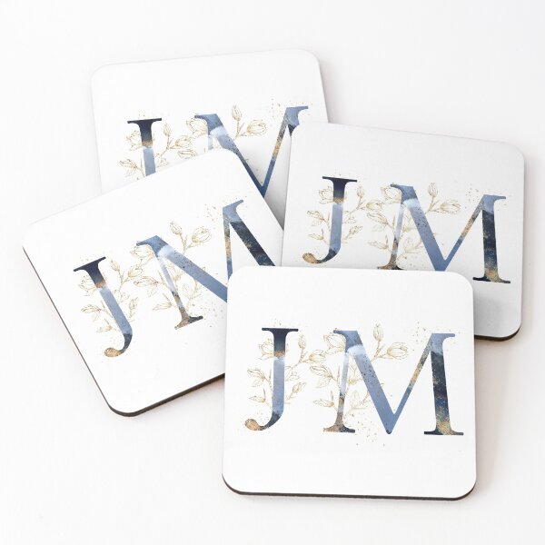 Item preview, Floral Initials JM, Monogram Gifts designed and sold by PinkLotusArt.