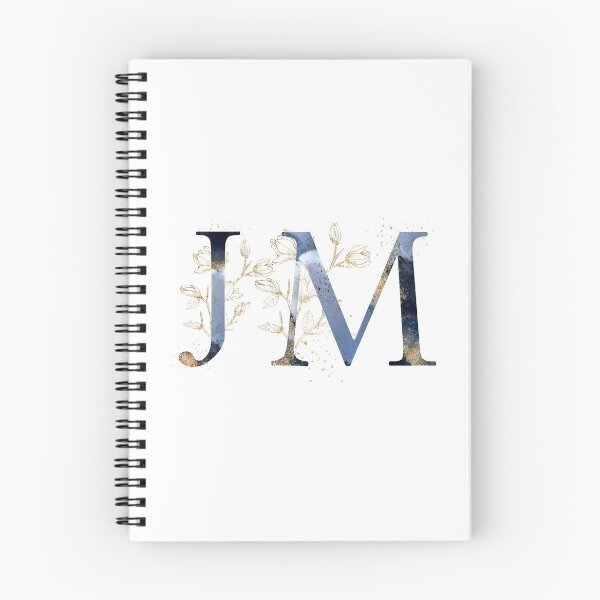 Item preview, Floral Initials JM, Monogram Gifts designed and sold by PinkLotusArt.