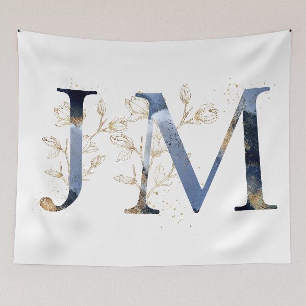 Item preview, Floral Initials JM, Monogram Gifts designed and sold by PinkLotusArt.
