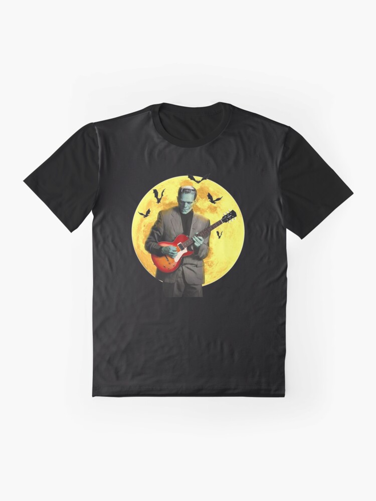 Alternate view of Frankenstein Plays Electric Guitar Graphic T-Shirt