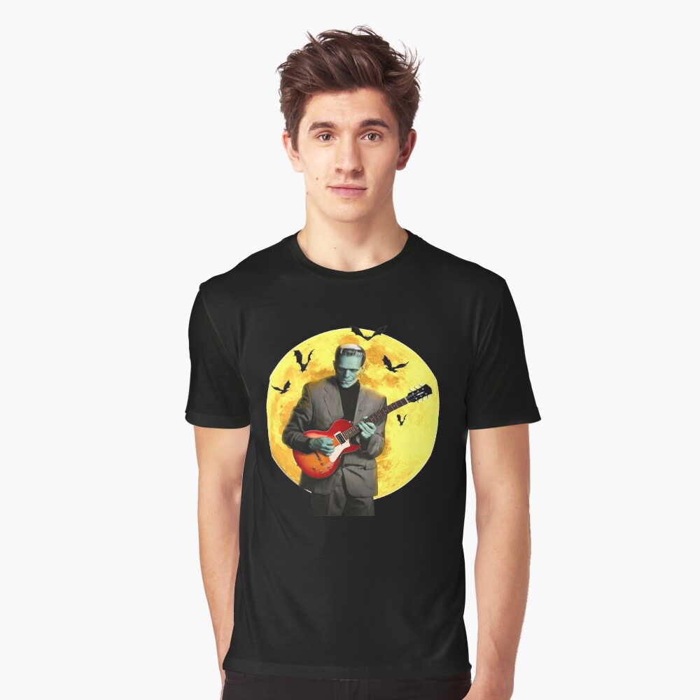 Frankenstein Plays Electric Guitar Graphic T-Shirt