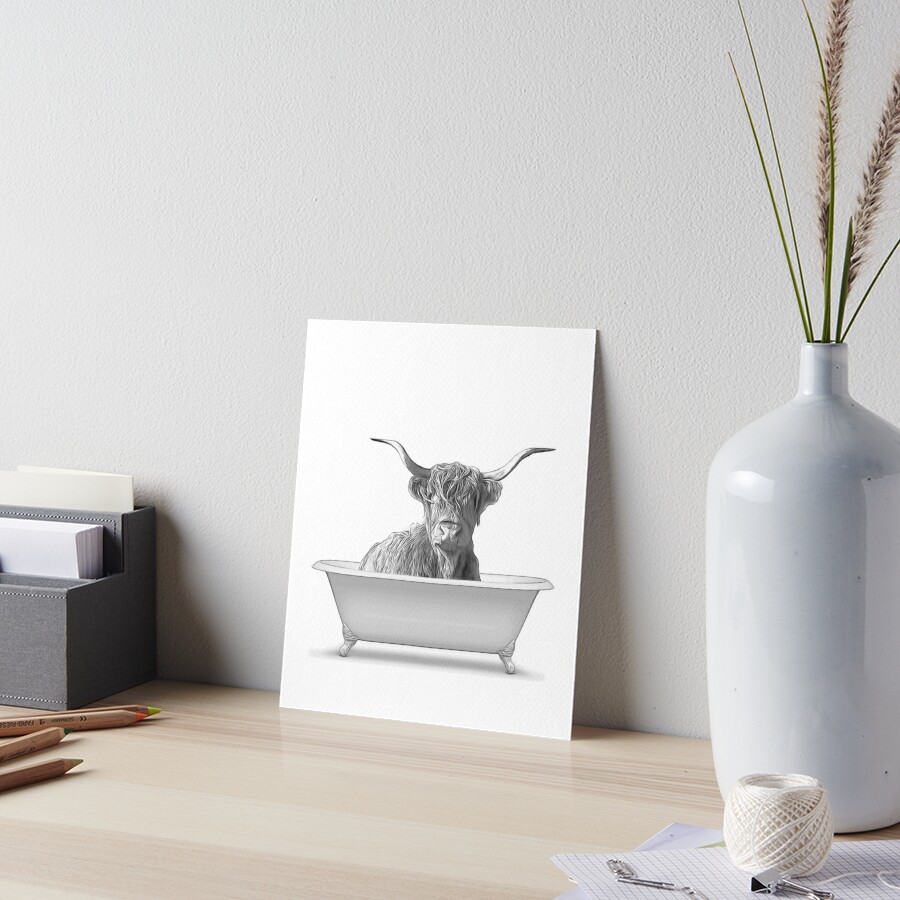 Bathroom Art Cow Print Highland Cow Bathroom Wall Art Bathroom Kids Art Bathroom Decor Bathroom Wall Decor Animal Art Art Print By Printablelisas Redbubble