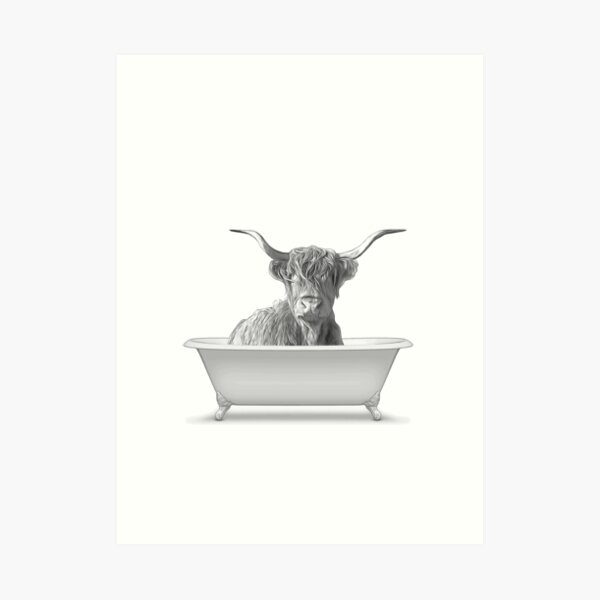 Bathroom Art Cow Print Highland Cow Bathroom Wall Art Bathroom Kids Art Bathroom Decor Bathroom Wall Decor Animal Art Art Print By Printablelisas Redbubble