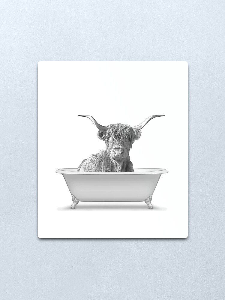 Bathroom Art Cow Print Highland Cow Bathroom Wall Art Bathroom Kids Art Bathroom Decor Bathroom Wall Decor Animal Art Metal Print By Printablelisas Redbubble