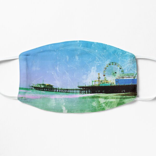 Blue and green Santa Monica Pier Mask