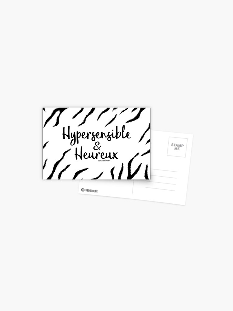 Aperçu 1 sur 2. Carte postale avec l'œuvre Hypersensible et Heureux créée et vendue par AudreyJanvier.