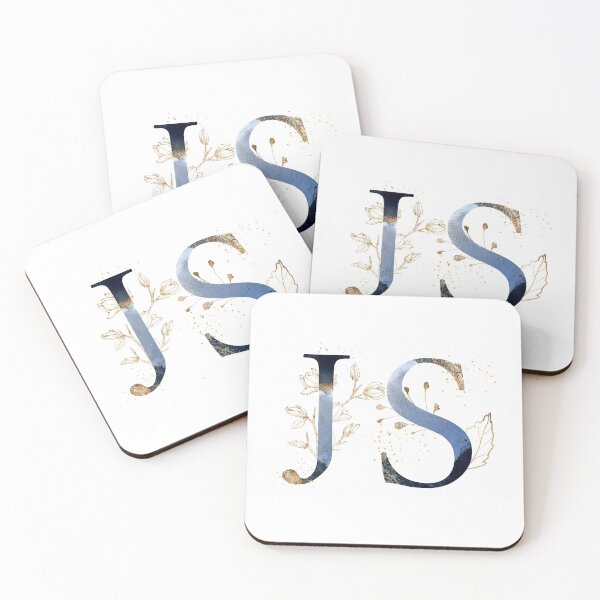 Item preview, Floral Initials JS, Monogram designed and sold by PinkLotusArt.