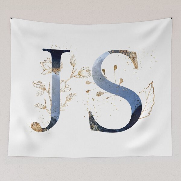 Item preview, Floral Initials JS, Monogram designed and sold by PinkLotusArt.