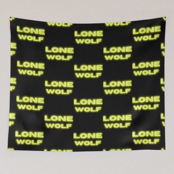 Item preview, Lone Wolf - Yellow Neon Text On Black Background designed and sold by cgroenewald.