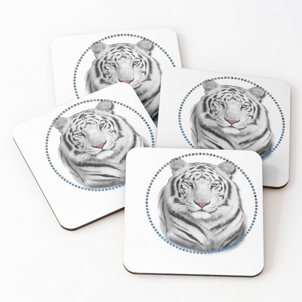 Item preview, tigre negro blanco designed and sold by Sonia Jones Art.