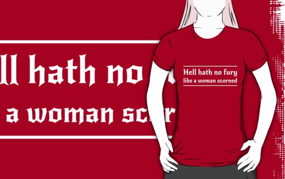 Hell Hath No Fury Like A Woman Scorned Womens Fitted T Shirts By